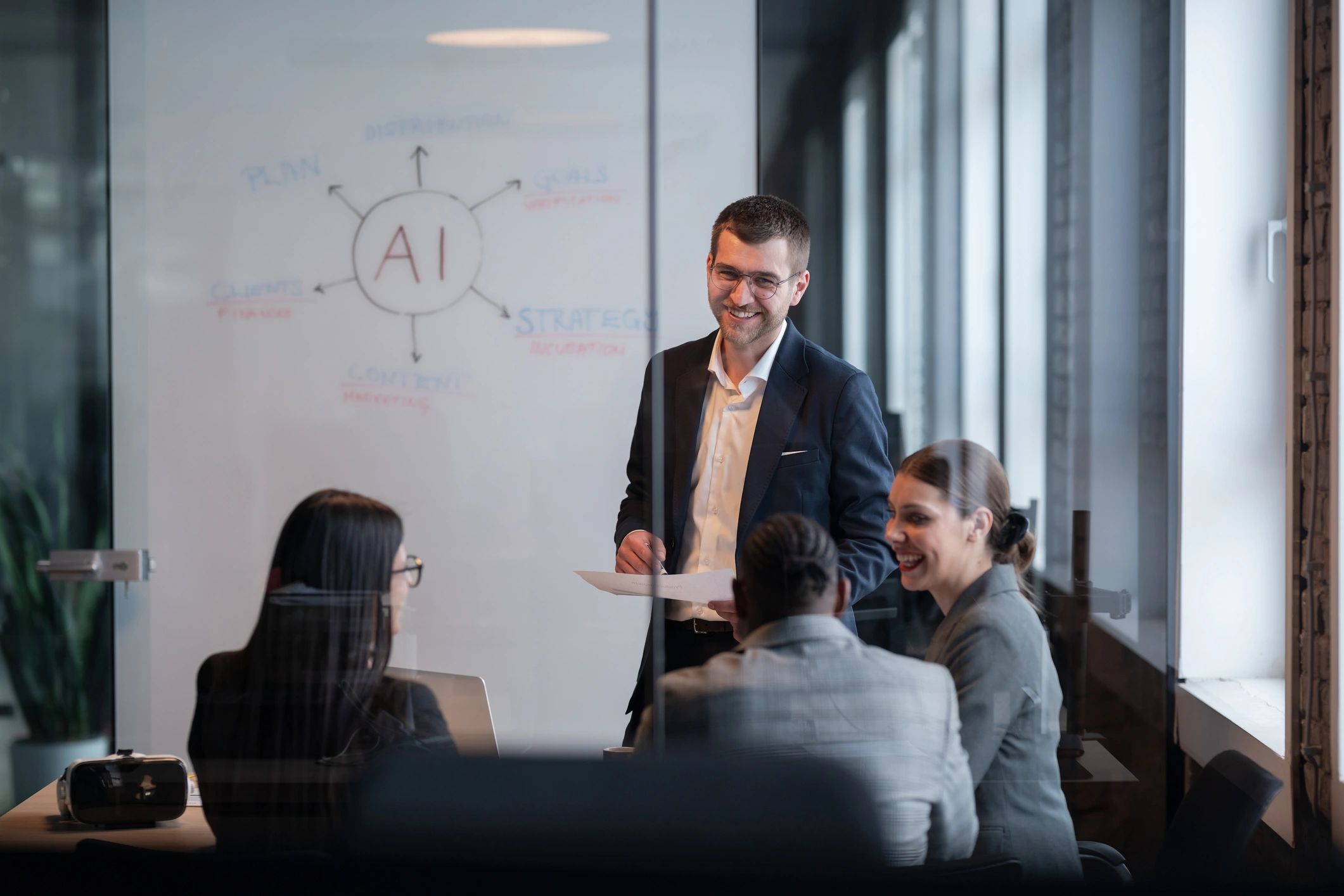 Business professionals working together